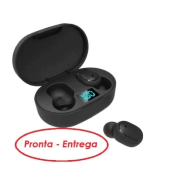 Fone De Ouvido Sem Fio E6s Bluetooth 5.0 Tws Preto - Image 2